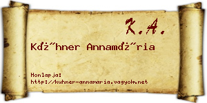 Kühner Annamária névjegykártya