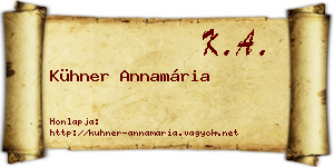 Kühner Annamária névjegykártya