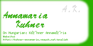 annamaria kuhner business card